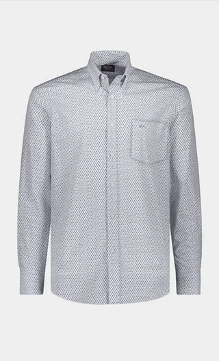 Paul & Shark - Chemise de coton poplin imprimé voiliers - LE CAPITAINE D'A BORD