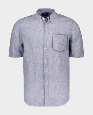 Paul & Shark - Chemise de lin manches courtes à rayures - LE CAPITAINE D'A BORD