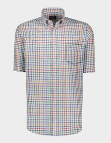  Paul & Shark - Chemise manches courtes à carreaux de coton oxford - LE CAPITAINE D'A BORD