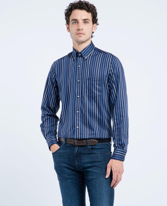 Paul & Shark - Chemise manches longues à rayures Silver Collection - LE CAPITAINE D'A BORD