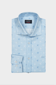  Paul & Shark - Chemise manches longues imprimé étoile de lin - J Fit - LE CAPITAINE D'A BORD