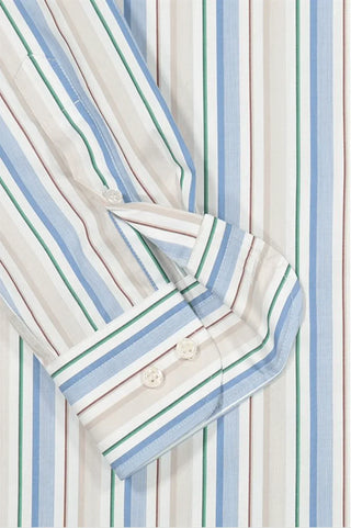 Paul & Shark - Chemise manches longues rayée twill de coton - J Fit - LE CAPITAINE D'A BORD