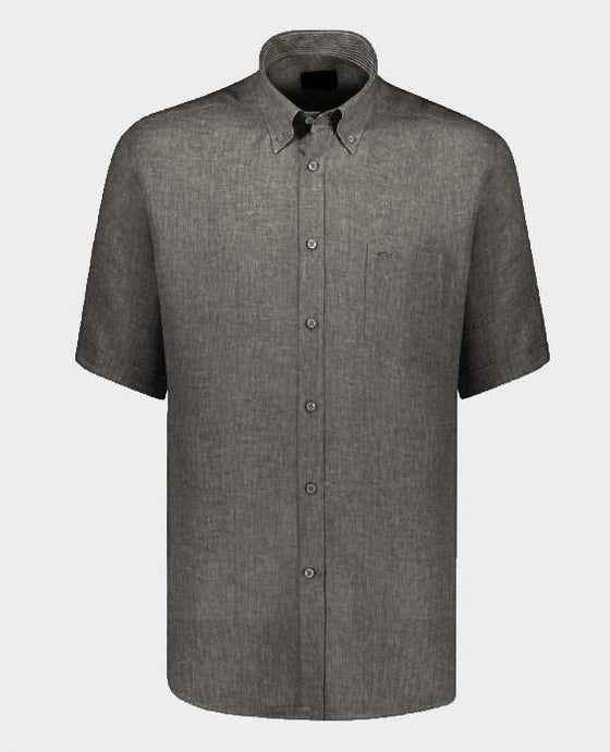 Paul & Shark - Chemise unie de lin manches courtes (plusieurs couleurs disponibles) - LE CAPITAINE D'A BORD