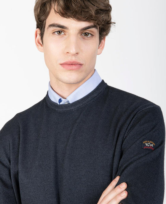 Paul & Shark - Col rond de laine mérinos délavé - LE CAPITAINE D'A BORD