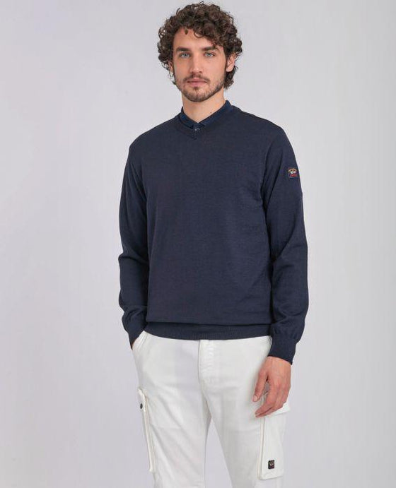 Paul & Shark - Col V de laine mérinos Cool Touch - LE CAPITAINE D'A BORD