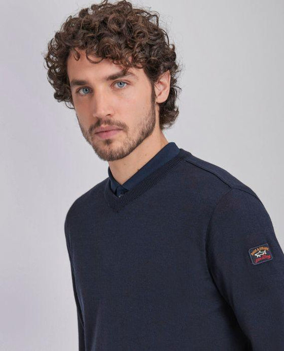Paul & Shark - Col V de laine mérinos Cool Touch - LE CAPITAINE D'A BORD