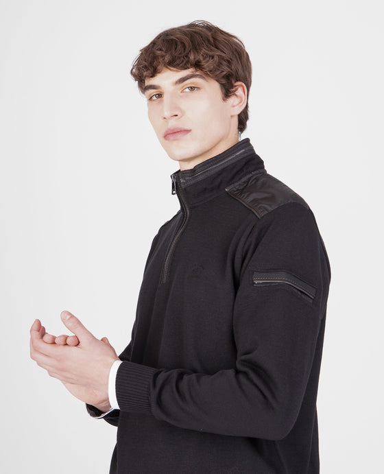 Paul & Shark - Col zip de laine avec appliqués de nylon - LE CAPITAINE D'A BORD