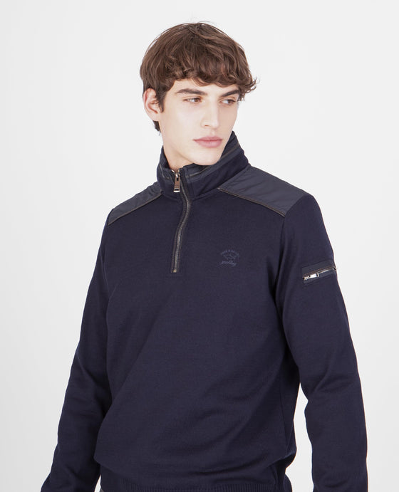 Paul & Shark - Col zip de laine avec appliqués de nylon - LE CAPITAINE D'A BORD