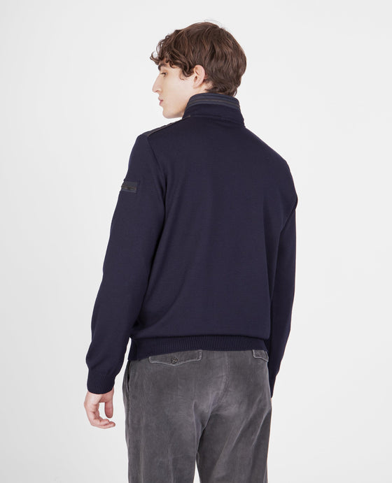 Paul & Shark - Col zip de laine avec appliqués de nylon - LE CAPITAINE D'A BORD