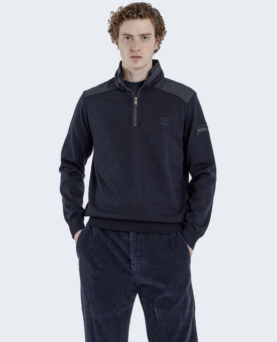 Paul & Shark - Col zip de laine avec appliqués de nylon - LE CAPITAINE D'A BORD