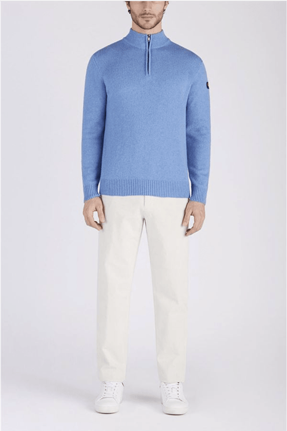 Paul & Shark - Col zip de laine Shetland Eco-Wool - LE CAPITAINE D'A BORD