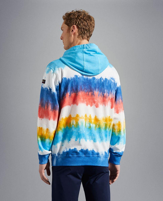 Paul & Shark - Hoody de coton rayé Tie & Dye - LE CAPITAINE D'A BORD