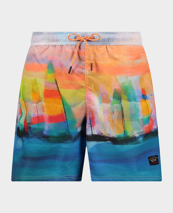 Paul & Shark - Maillot de bain peinture voiliers - LE CAPITAINE D'A BORD