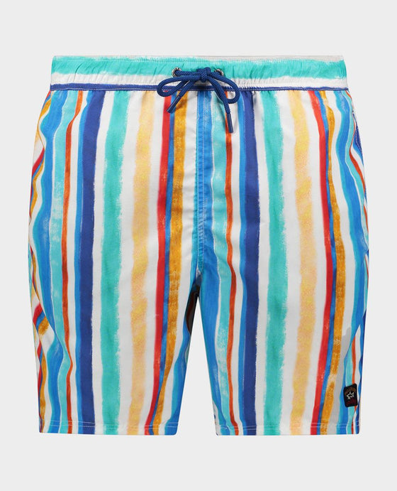 Paul & Shark - Maillot de bain rayée peinture - LE CAPITAINE D'A BORD