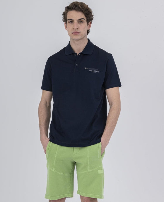 Paul & Shark - Polo manches courtes coton piqué avec poche zip - LE CAPITAINE D'A BORD