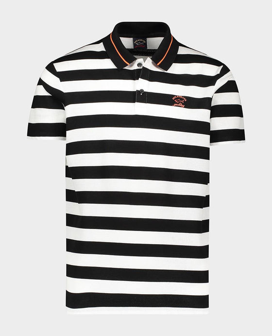 Paul & Shark - Polo rayé manches courtes coton avec bordure fluo - LE CAPITAINE D'A BORD