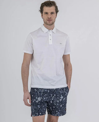 Paul & Shark - Polo uni manches courtes à col chemise - LE CAPITAINE D'A BORD