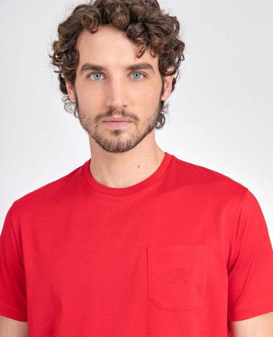 Paul & Shark - T-shirt uni coton mercerisé avec poche - LE CAPITAINE D'A BORD