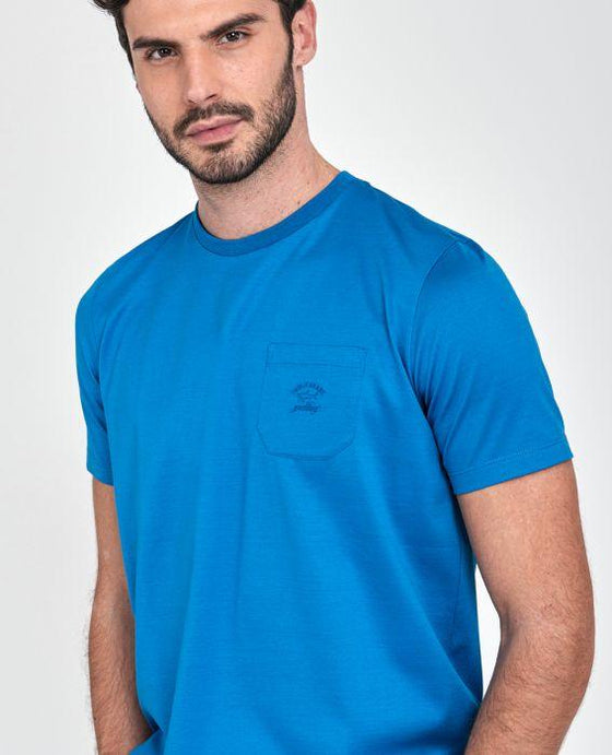 Paul & Shark - T-shirt uni coton mercerisé avec poche - LE CAPITAINE D'A BORD