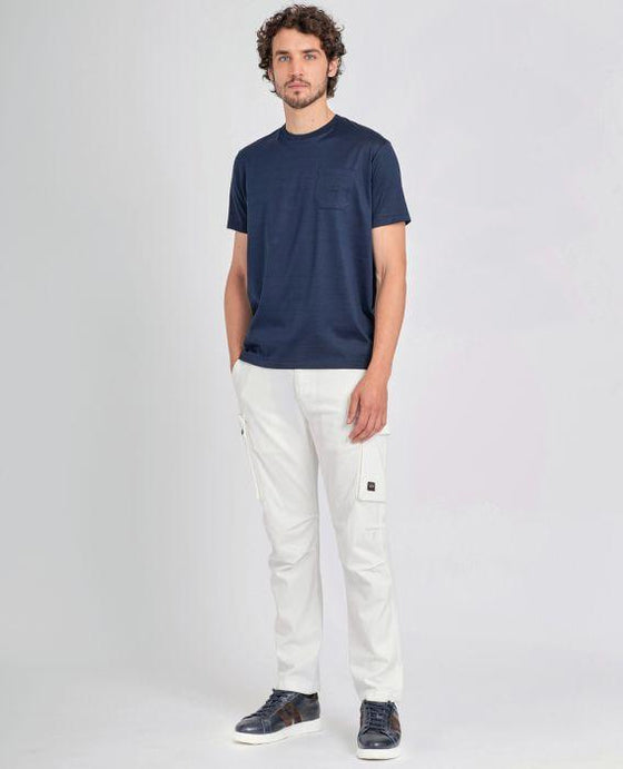 Paul & Shark - T-shirt uni coton mercerisé avec poche - LE CAPITAINE D'A BORD