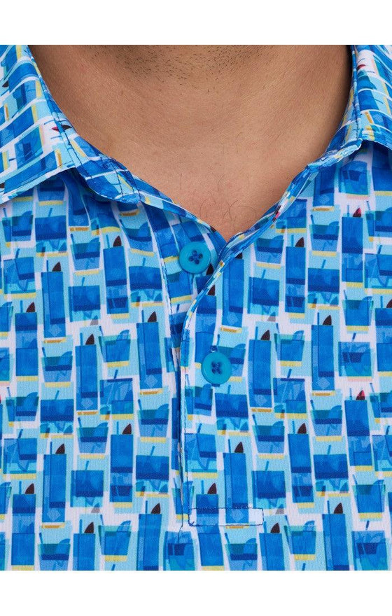 Robert Graham - Polo manches courtes performance Tequila Sunrise - LE CAPITAINE D'A BORD